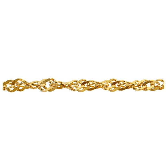 10K Yellow Gold Anklet, 1.35mm Singapore Chain 9”+1” Extension - Picture 2 of 2